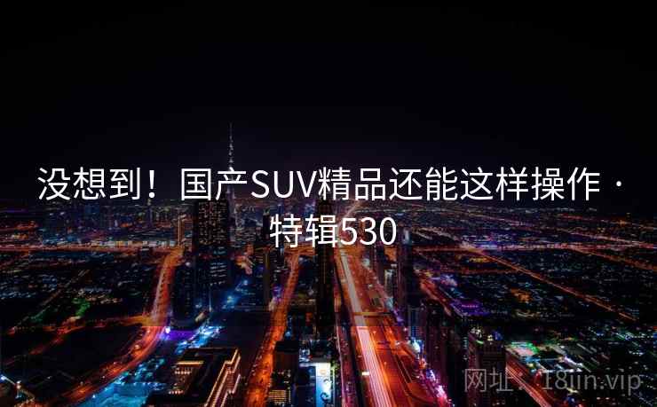 没想到!国产SUV精品还能这样操作 · 特辑530 没想到!国产SUV精品还能这样操作 · 特辑530